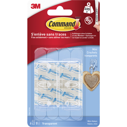 3M Command Mini-Haken, Kunststoff, Gre: S, transparent