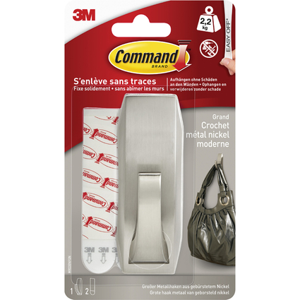 3M Command Metall-Haken "Modern", Gre: L, silber