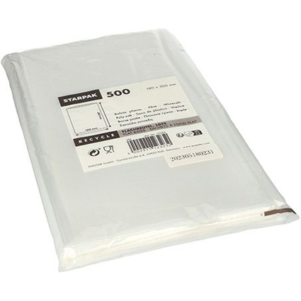 STARPAK Flachbeutel, Mae: (B)180 x (H)300 mm, transparent