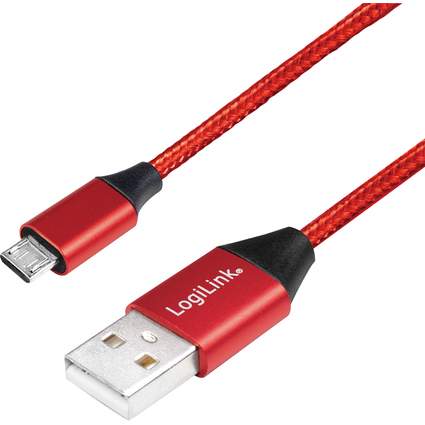 LogiLink USB 2.0 Kabel, USB-A - Micro-USB Stecker, 0,3 m