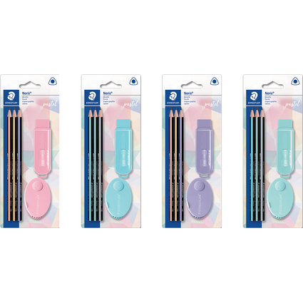 STAEDTLER Schreibset Noris pastel, 5-teilig, Blister