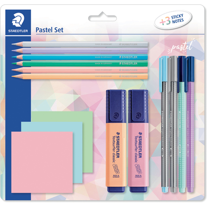 STAEDTLER Schreibset pastel, mit 3 Haftnotizblcken