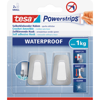 tesa Powerstrips Haken WATERPROOF Small Metall/Plastik