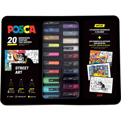 POSCA Pigmentmarker "Street art", 20er Metallbox