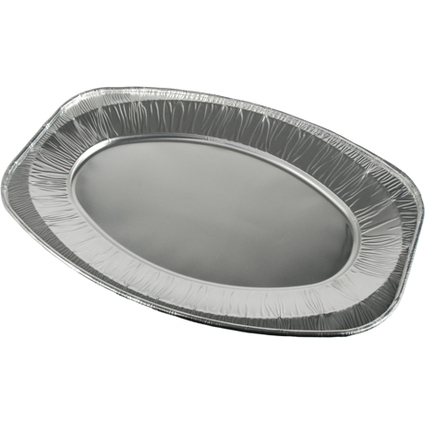 STARPAK Aluminium-Servierplatte, oval, 430 x 290 mm, silber