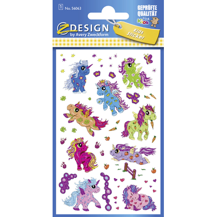 ZDesign KIDS Glitter-Sticker "Einhorn", bunt