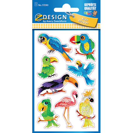 AVERY Zweckform ZDesign KIDS Glitter-Sticker "Vgel"