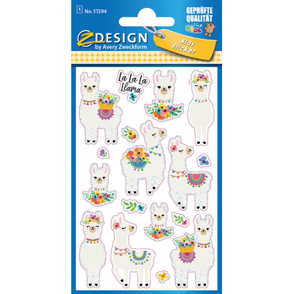 AVERY Zweckform ZDesign KIDS Glitter-Sticker "Alpaka"