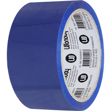 Wonday Verpackungsklebeband, aus PP, 50 mm x 66 m, blau