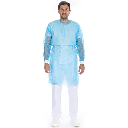 HYGOSTAR PP-Kittel fr Besucher/Patienten/Personal, L, blau