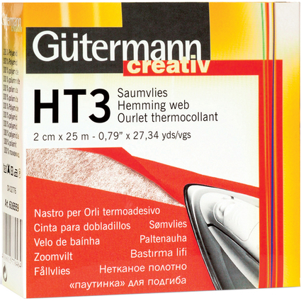 Gtermann Saumvlies HT3, 20 mm x 25 m, wei