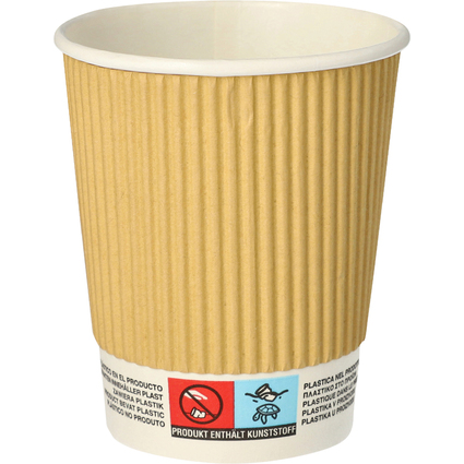 PAPSTAR Papp-Trinkbecher "pure" Ripple Wall, 0,2 l, beige