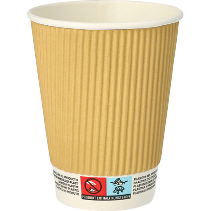 PAPSTAR Papp-Trinkbecher "pure" Ripple Wall, 0,3 l, beige