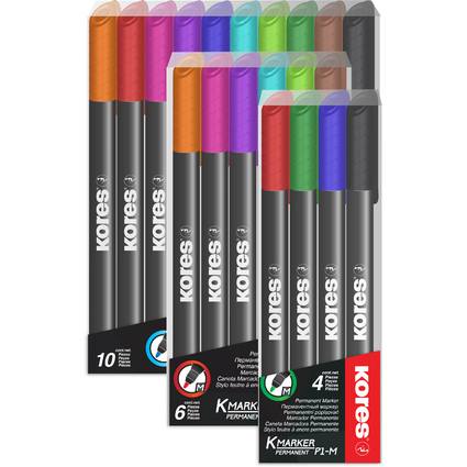 Kores Permanent-Marker "K MARKER FINE", M, 6er Etui