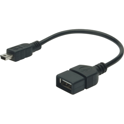 DIGITUS USB 2.0 Adapterkabel, Mini USB-B - USB-A, 0,2 m