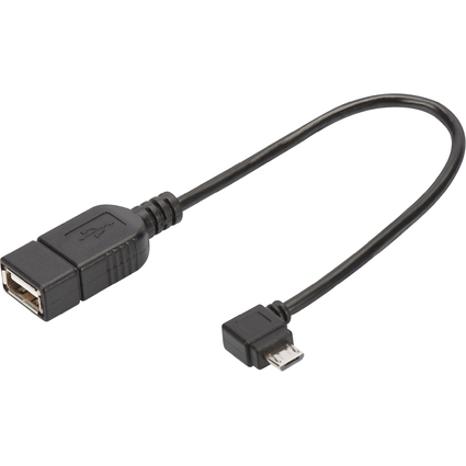 DIGITUS USB 2.0 Adapterkabel, Micro USB-B - USB-A, 0,15 m