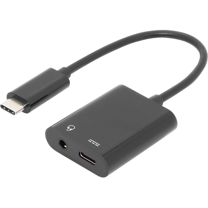 DIGITUS USB Verteilerkabel, USB-C + 3,5 mm Klinke, 0,2 m