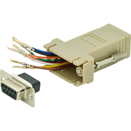 DIGITUS RS 232 Adapter, DB9 Kupplung - RJ45 Kupplung, beige