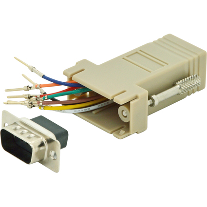 DIGITUS RS 232 Adapter, DB9 Stecker - RJ45 Kupplung, beige