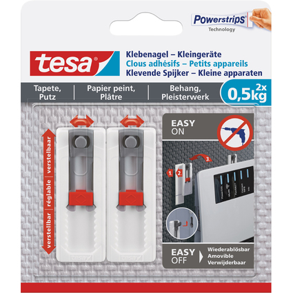 tesa Powerstrips Klebenagel, fr Tapete & Putz, 0,5 kg