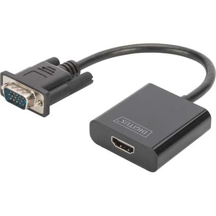 DIGITUS VGA - HDMI + Audio Konverter, schwarz