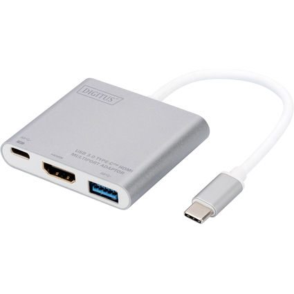 DIGITUS USB 3.0 Multiportadapter, USB-C - HDMI, silber