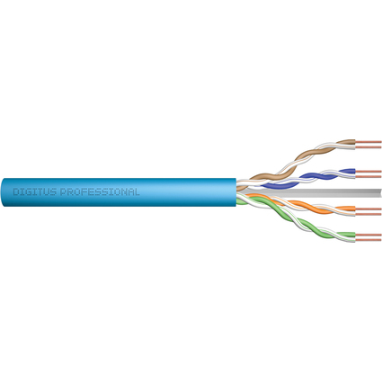 DIGITUS Installationskabel Kat. 6a, U/UTP, 500 m, blau