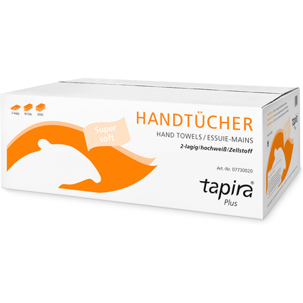 Tapira Handtuchpapier Plus, 203 x 320 mm, W-Falz, hochwei