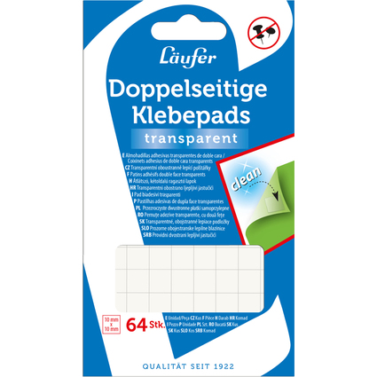 Lufer Klebepads, wieder ablsbar, transparent