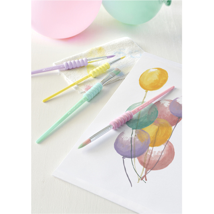 FABER-CASTELL Synthetikhaarpinsel-Set Pastell