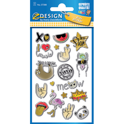 AVERY Zweckform ZDesign KIDS Puffy-Sticker "Symbole"