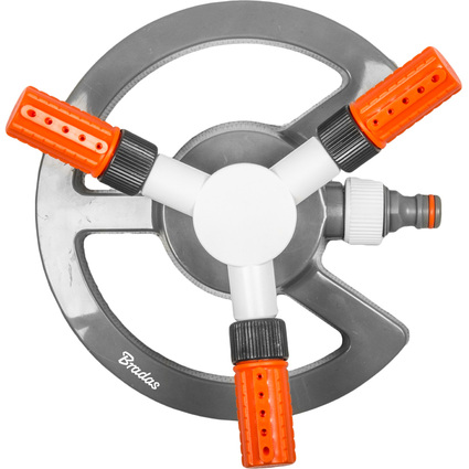 Bradas 3-Arm-Rasensprenger WHITE LINE, grau/wei/orange