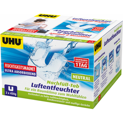 UHU Nachflltab NEUTRAL fr Feuchtigkeits-Magnet, 2 x 450 g