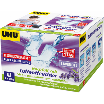 UHU Nachflltab LAVENDEL fr Feuchtigkeits-Magnet, 2 x 450 g