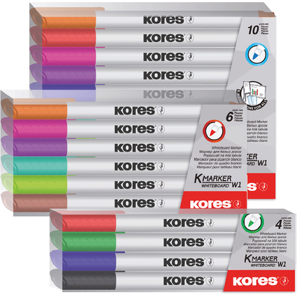 Kores Non-Permanent Marker "K MARKER W1", 4er Etui