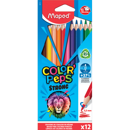 Maped Dreikant-Buntstift COLOR'PEPS STRONG, 12er Kartonetui