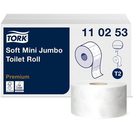 TORK Minirollen-Toilettenpapier Jumbo, 2-lagig, wei, 170 m