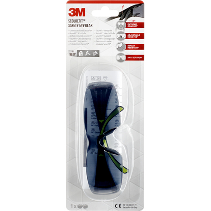 3M Schutzbrille SecureFit SF400GC1, Scheibentnung: grau