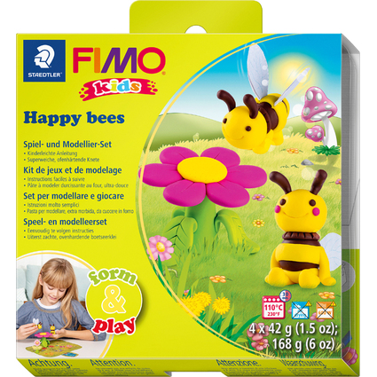 FIMO kids Modellier-Set Form & Play "Happy bees", Level 3