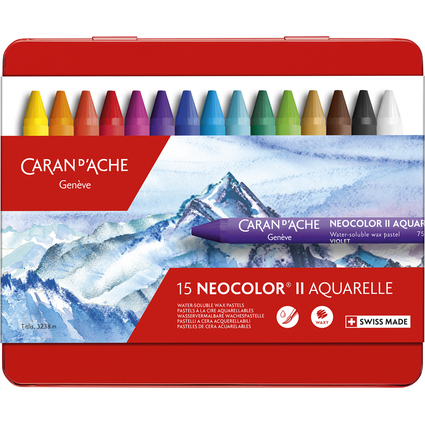 CARAN D'ACHE Aquarell-Wachsmalstift NEOCOLOR II, 15er Etui