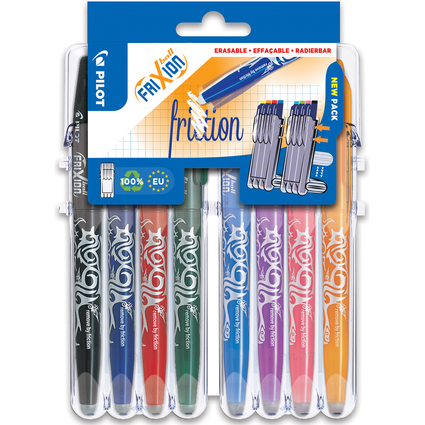 PILOT Tintenroller FRIXION BALL 07 Set2Go, 8er Etui