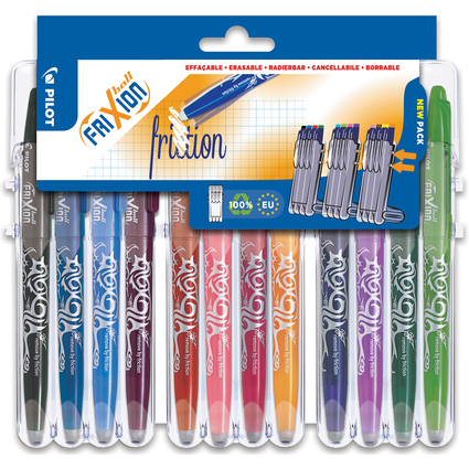 PILOT Tintenroller FRIXION BALL 07 Set2Go, 12er Etui