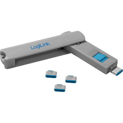 LogiLink USB-C Sicherheitsschloss, 1 Schlssel / 4 Schlsser