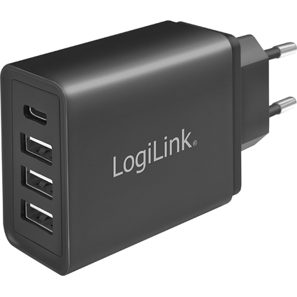 LogiLink USB-Adapterstecker mit 4 USB-Ports, schwarz