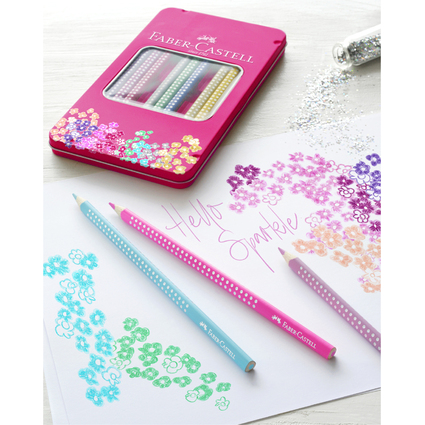 FABER-CASTELL Dreikant-Buntstifte SPARKLE, 12er Etui