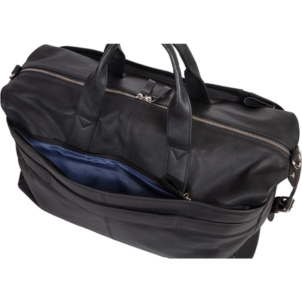 Alassio Reisetasche "Weekender TORO", aus Leder, schwarz