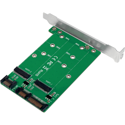 LogiLink 2x SATA - 2x M.2 SATA SSD Schnittstellenkarte