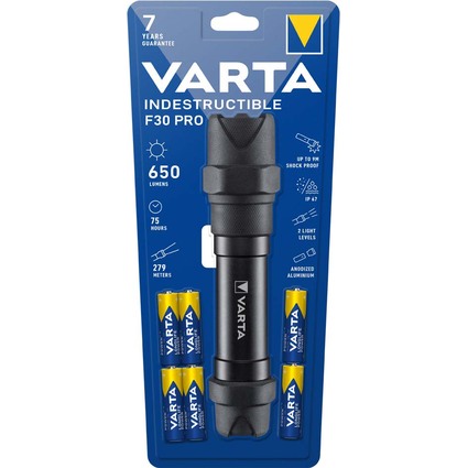 VARTA Taschenlampe "Indestructible F30 Pro", inkl. 6x AA