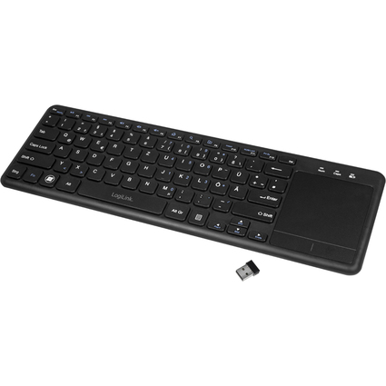 LogiLink Tastatur mit Touchpad, kabellos, schwarz