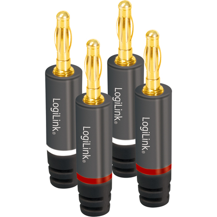 LogiLink Bananenstecker-Set, 4-teilig (2 Paar)